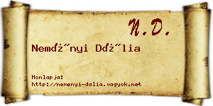 Neményi Dália névjegykártya